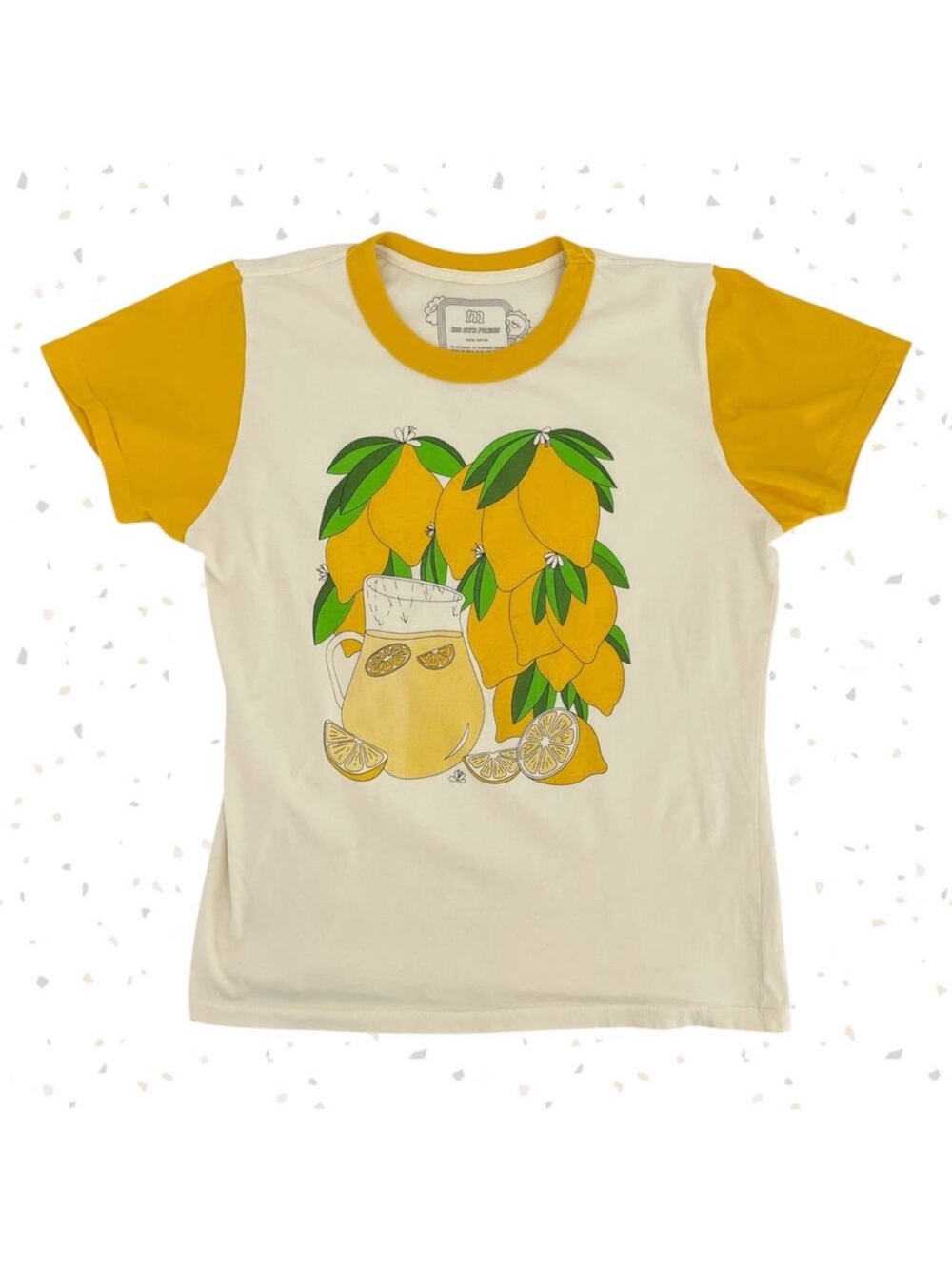 Big Bud Press Lemon Yellow Short Sleeve Lemonade Ringer Tee Anniversary Size M